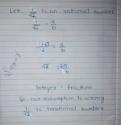 Prove That Under Root Is A Irrational Number Brainly In