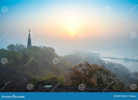 Hangzhou sunrise stock photo. Image of city, china, bridge - 30214474