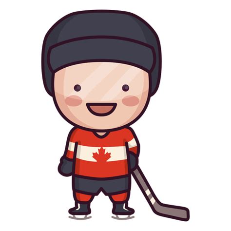 Cute Canadian Hockey Player Character Transparent Png And Svg Vector File