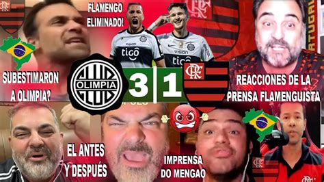 ASÍ REACCIONÓ LA PRENSA FLAMENGUISTA BRASILEÑA AL OLIMPIA 3X1 FLAMENGO