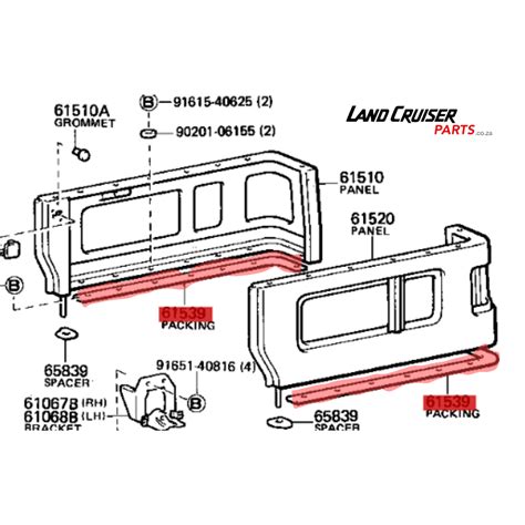 Toyota Land Cruiser FJ40 Rear Side Tub Rubber SET. – Land Cruiser Parts