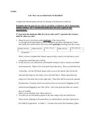 Lab Sex Linked Traits Worksheet Docx NAME Lab How Can Sex Linked
