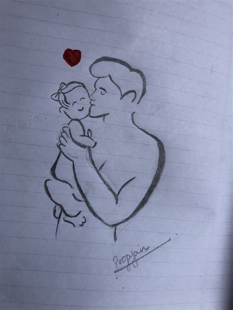 Father Daughter Drawing Happy Fathers Day Doodleart Artwork Easy Love Drawings Book