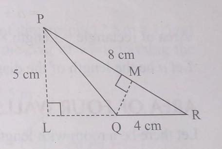 In The Ad Joining Figure In Triangle Pqr Pr Cm Qr Cm And Pl Cm Finda
