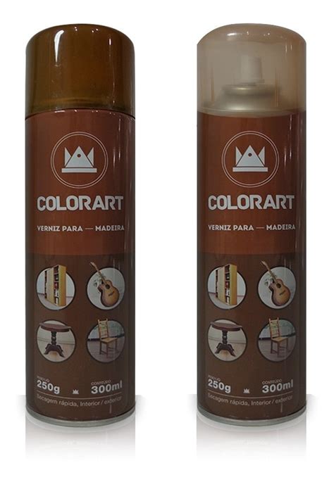 Verniz Spray Colorart Para Madeira Ml Imbuia Ou Mogno