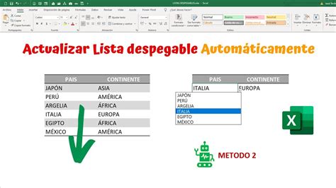 Como Actualizar Lista Despegable Autom Ticamente En Excel Si