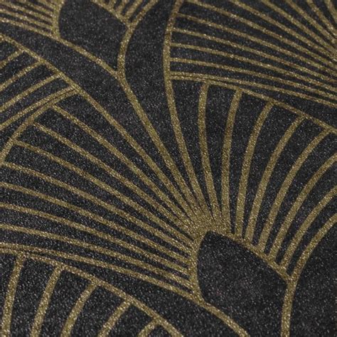 Art Deco Fans Wallpaper Black Gold Wallpaper Shop