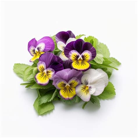 Premium AI Image | High Detail Pansies Flower Photography On White Background