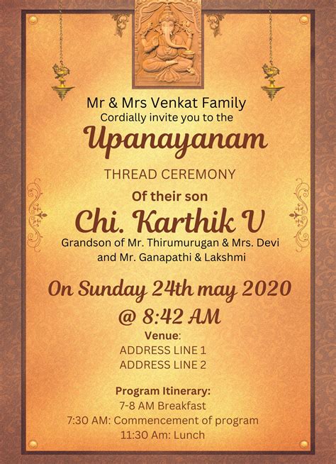 Upanayanam Invitations Archives INDIAN EVENT HUB