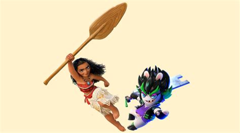 Moana And Edge Jumping With Their Weapons By Sanford22 On Deviantart