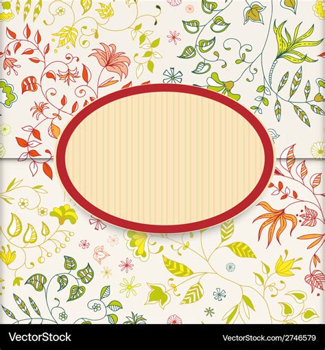 Flower Retro Sticker Background Royalty Free Vector Image