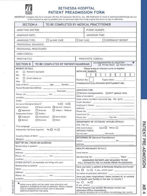 Bethesda Hospital Admissions Fill Out Sign Online Dochub