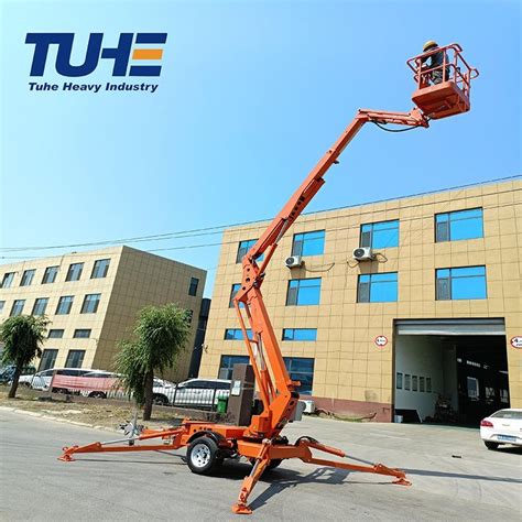 Towable Trailer Mounted Boom Lift Aerial Working Platform Off China