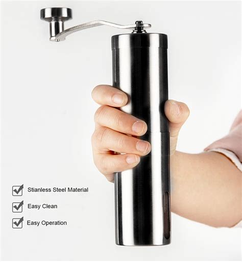 Manual Ceramic Coffee Grinder Stainless Steel Adjustable Coffee Bean