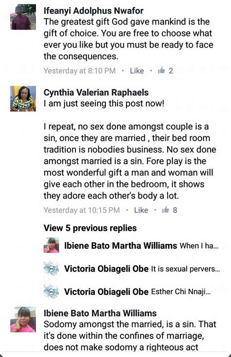Anal Sex And MouthAction Are Sins Against God Nigerian Lady See Reactions Christianity