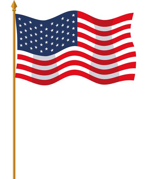 Usa Flag In Pole Png