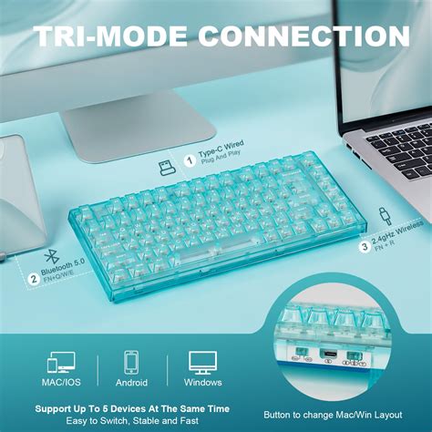 Mua Yunzii X Pro Keys Wireless Hot Swap Mechanical Gaming Keyboard Transparent Key Cap Bt