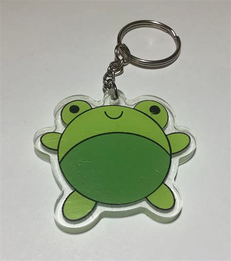 Acrylic Frog Keychain Etsy