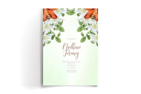 Premium Vector | Watercolor floral invitation