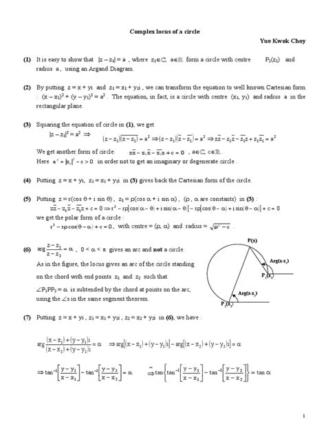 25 - Complex Locus of A Circle | PDF | Circle | Differential Geometry