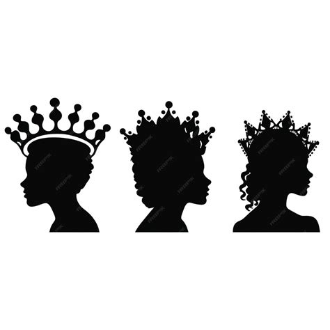 Premium Vector Queen Crown Silhouettes Cartoon Vector