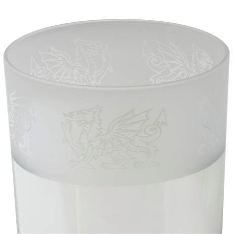 Highball Glass Decorated Welsh Dragon Frosted Sandblast Drink Tumbler T Animo Ebay