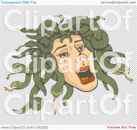 Royalty Free Vector Clip Art Illustration Of Medusa S Head With Snakes