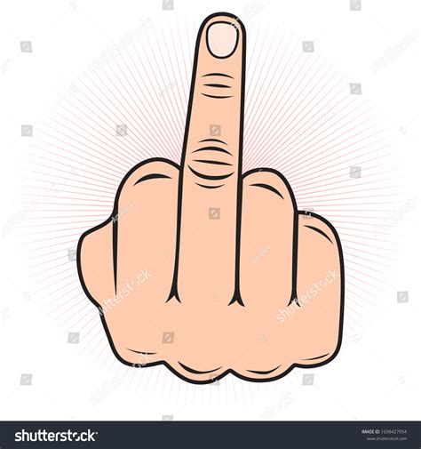 Hand Gesture Fuck You Symbol Middle Stock Vector Royalty Free