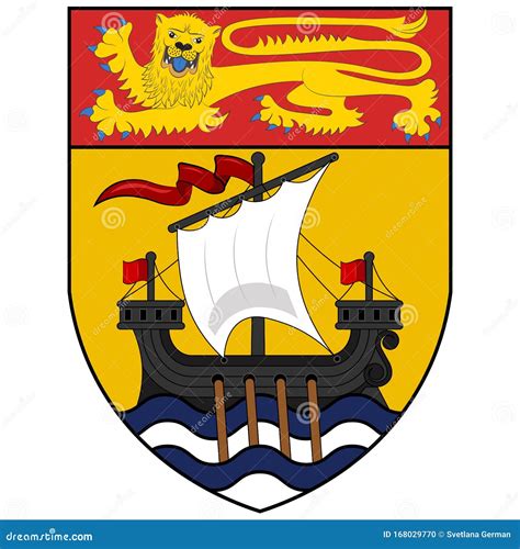 Coat of Arms of New Brunswick in Canada Stock Vector - Illustration of ...