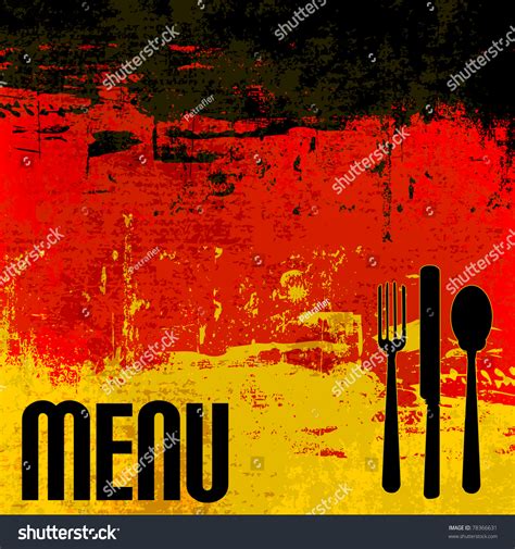 German Menu Vector Template Over Flag Stock Vector Royalty Free