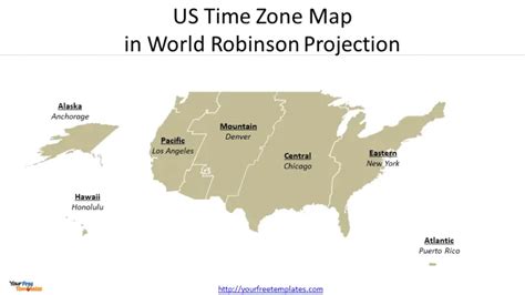 America Time Zone Map - Free PowerPoint Template