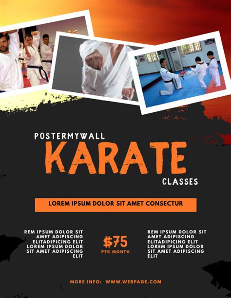 Brosur Desain Selebaran Seni Bela Diri Karate Templat Postermywall