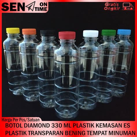 Jual BOTOL PLASTIK 330 ML BOTTLE DIAMOND TEMPAT WADAH MINUMAN SUSU