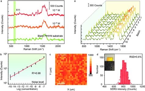 A Raman Spectra Of R6g At Different Concentrations Of 10 −15 M 10