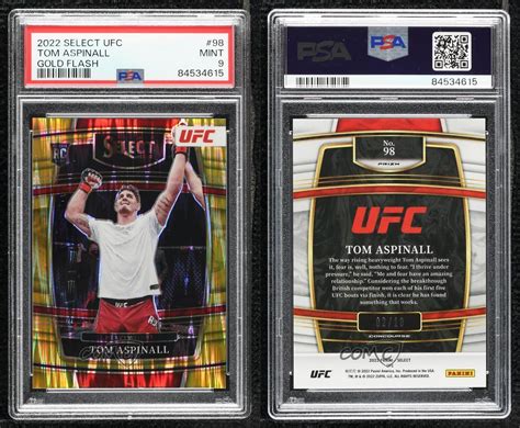 2022 Select UFC Concourse Gold Flash Prizm 2 10 Tom Aspinall 98 PSA 9