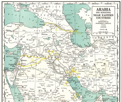 1942 Antique Saudi Arabia Map Large Vintage Iraq Map Iran Map Etsy