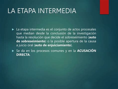 La Etapa Intermedia En El Proceso Penal Exposicion Ppt