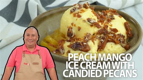 Peach Mango Ice Cream With Candied Pecans Youtube