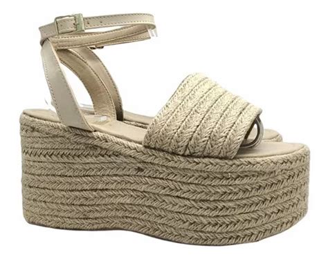 Sandalias Plataforma De Yute Mujer