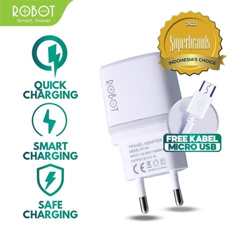 Jual Kepala Batok Charger Robot RT K9 Fast Charging Kabel Micro