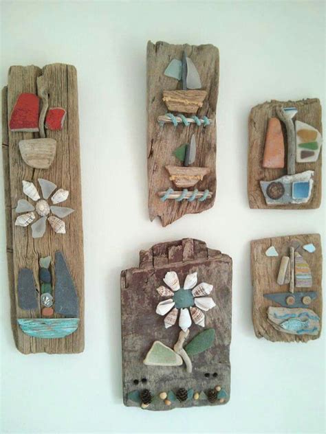 Driftwood Art Work Sea Side Art By Philippa Komercharo Pebble Art