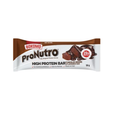 Bokomo Pronutro High Protein Chocolate Brownie Flavoured Bar 6 X 50g Buy Online In South