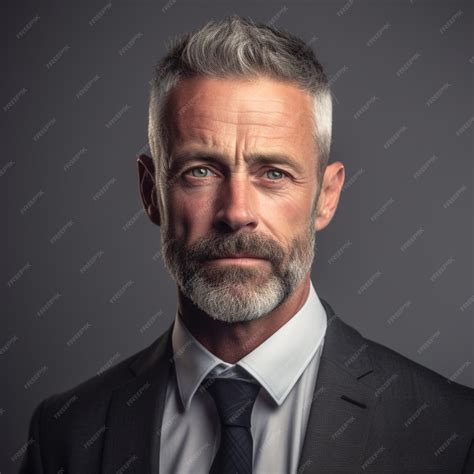 Premium AI Image | A man with a grey beard and a black suit and white ...