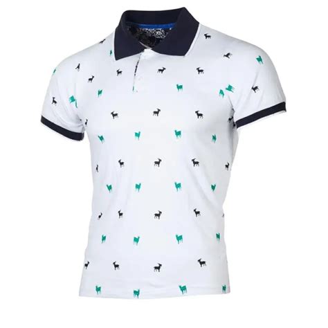 Summer New Brand Polos Mens Printed Polo Shirts Cotton Short Sleeve