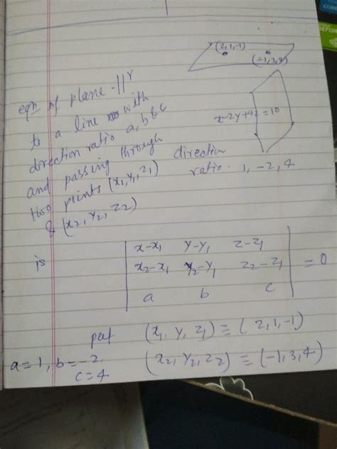 Find The Equation Of The Plane Passing Through The Point 1 1 1 And Perpendicular To The