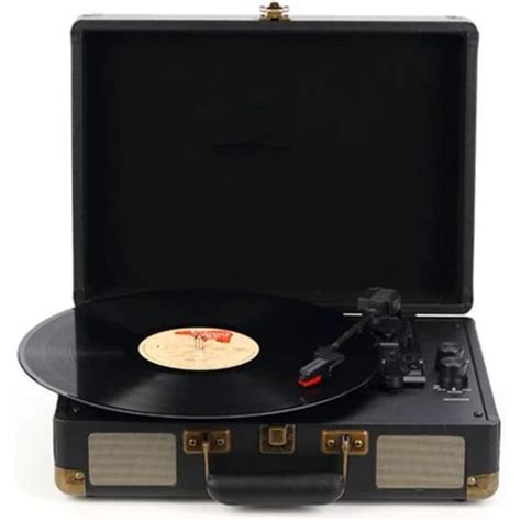 Tourne Disque Vinyle Bluetooth avec Tourne Disque Valise Vintage à 3