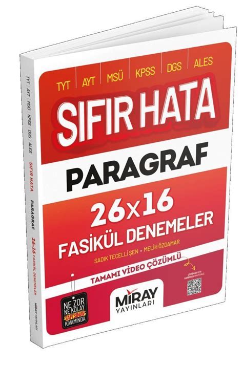 Miray 2024 Tyt Paragraf Sıfır Hata 16 Deneme idefix