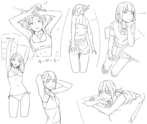 Norakura Nr Kura Original Highres Girl Armpits Arms Up Bikini Bra Breasts Collage