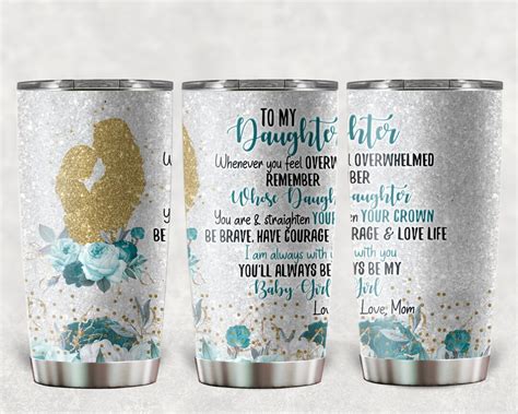 To My Daughter Tumbler Wrap Png Mother Daughter Tumbler Floral