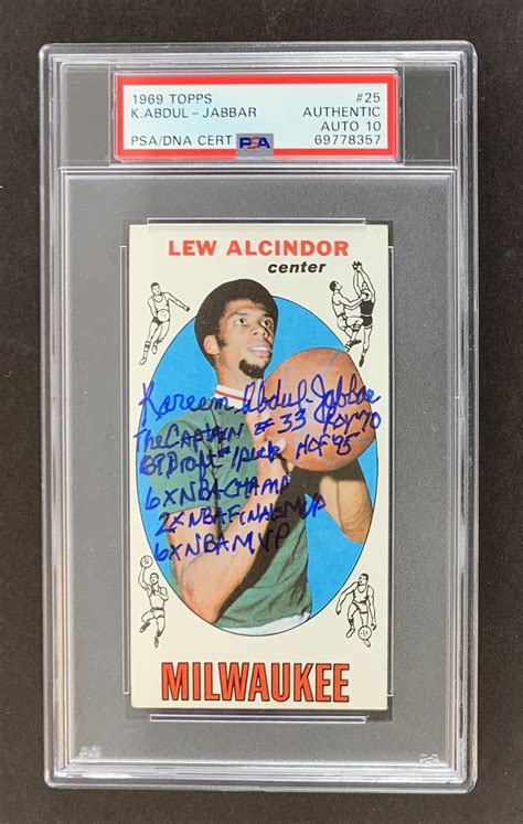 Lot Detail Kareem Abdul Jabbar Impressively Signed 1969 Topps Rookie